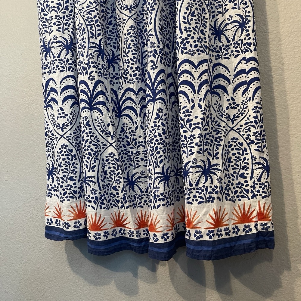 Rachel Zoe Womens Large Tropical Palm Tree Maxi Skirt Linen Blend Boho Summer - Picture 3 of 13